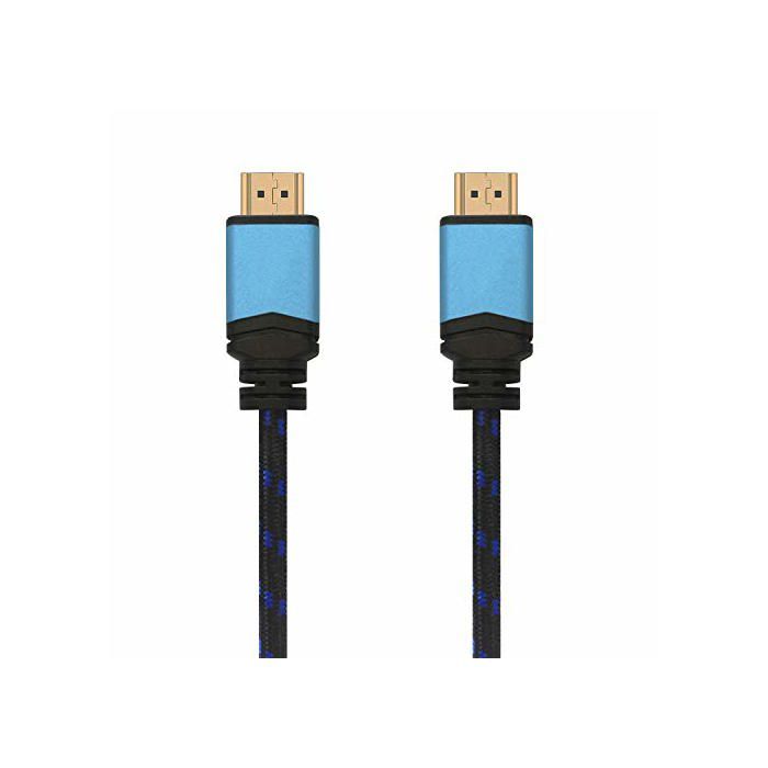 HDMI Cable - AISENS - 3 Meters - V2.0 - HDMI Type A Connectors - Multiple Shielding - Nylon Coating - Black/Blue