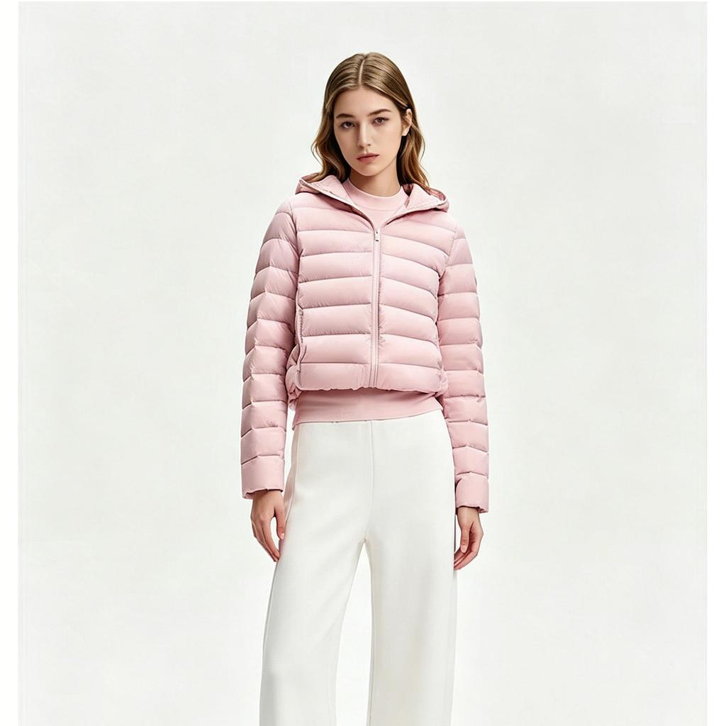 European down cotton clothes  new short light and thin warm slim fashion jacket hooded