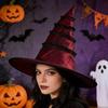 Cappello di Halloween a Tesa Larga Cappello da Mago Gotico da Donna Copricapo per Feste Cappello da Strega Lolita Role Play