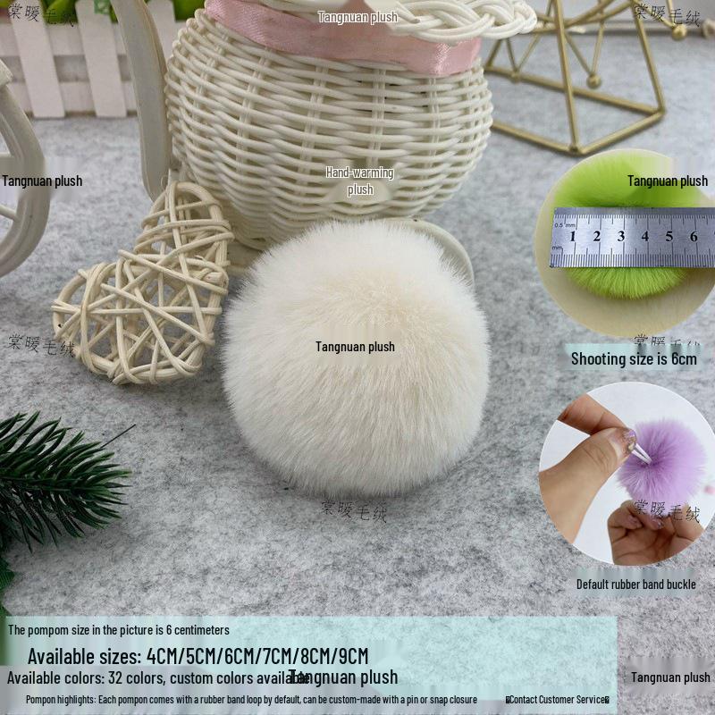 Multi-Color Faux Rabbit Fur Pom Pom for Bags, Clothing, Shoes, and Hats