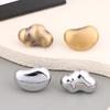 Single Hole Drawer Pull 1 Set Bright Silver Handle Cabinet Small Wardrobe Door Sleek Design for Contemporary Home Use