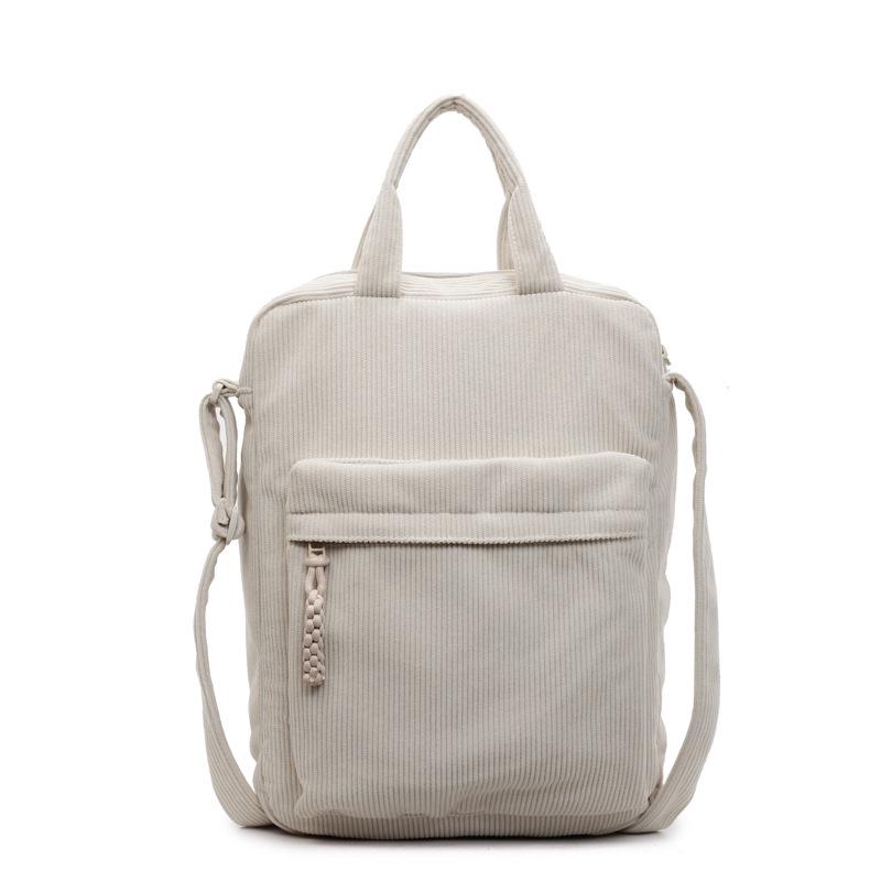 

Korean Style Corduroy Laptop & Crossbody Bag - Large Capacity Handbag for Women (2025) белый