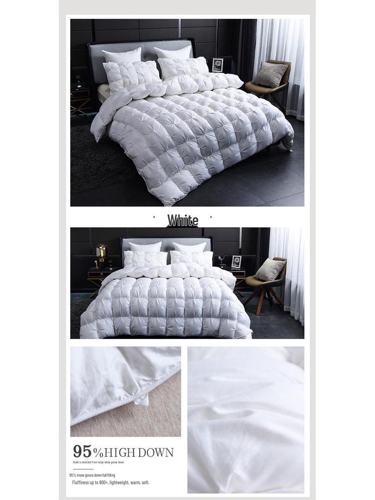 All-Cotton Cable Knit Goose Down Duvet - Thick, Warm Quilt for Autumn and Winter