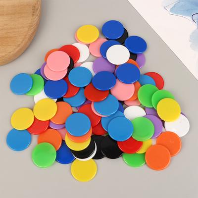 100Pcs Counting Chips Set 25MM Counting Discs Math Manipulative Learning Education Math Toy Plastic Poker Chip Bingo Chip Marker