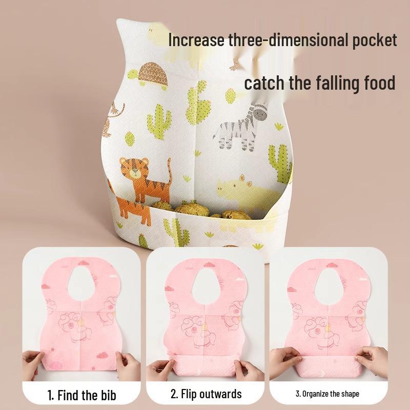 Waterproof Infant Disposable Baby Bibs - Anti-Spill and Anti-Dirty Food Towels