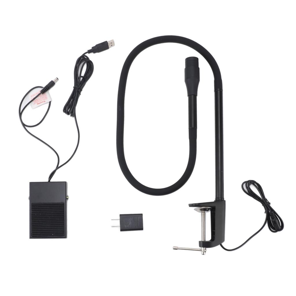 Lash Extension UV Lamp Gooseneck LED Adjustable Spot Size with Clamp Foot Pedal Switch UV Nail