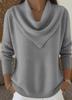 Pull Haut Manches Longues Couleur Unie Automne/Hiver 2025 pour Femme