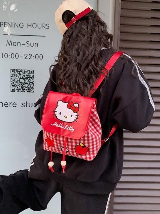 Zaino Cartoon in PU Carino Hello Kitty Gatto Kt Per Studenti E Uso Quotidiano
