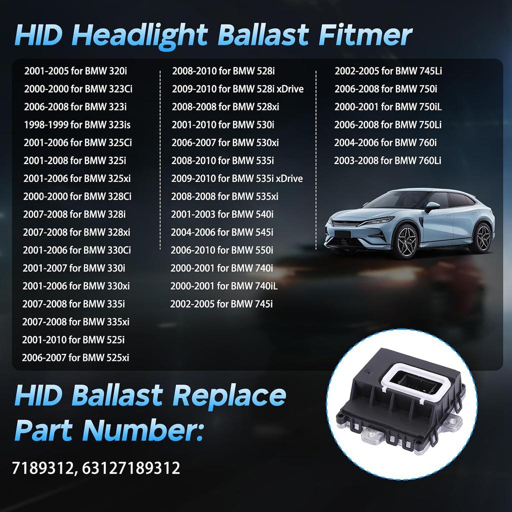 63127189312 Headlights Ballast Adaptive Drive AFS Control Unit Module 7189312,Fit for 2001-2005 for BMW 320i 2001-2006 for BMW 325Ci 330Ci 2001-2008