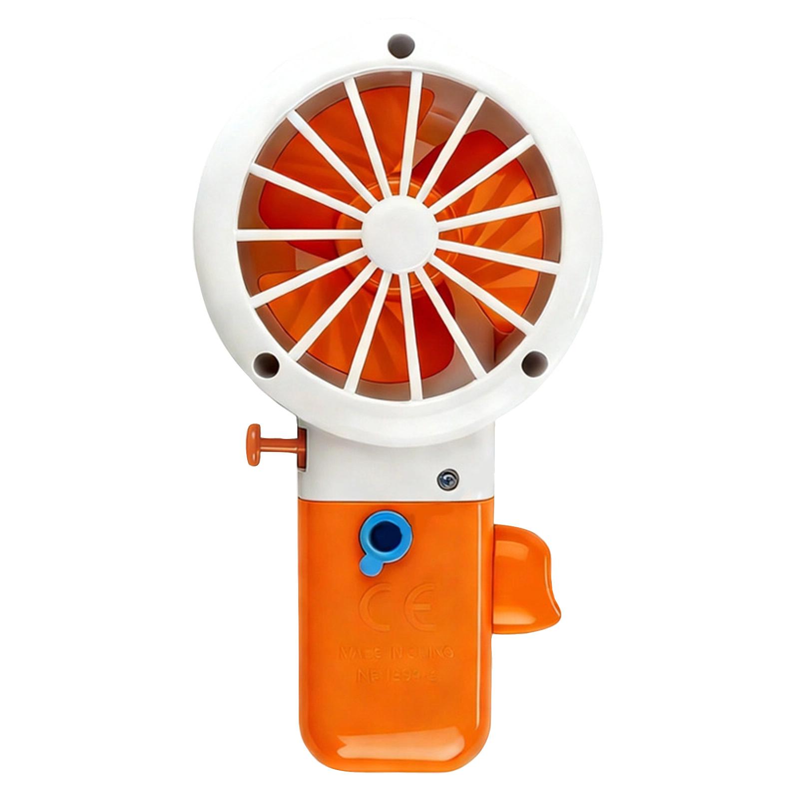 

Handheld Spray Fan — Battery-Free, Hand-Cranked & Humidifying Fan. A 2-in-1 Summer : & Humidification. No Charging Required, No Power One Size оранжевый