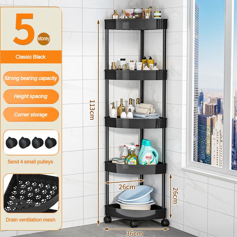 Badezimmer-Aufbewahrungswagen mit Rädern Küchen-Wohnzimmer-Aufbewahrungsregal Hohe Tragfähigkeit Wohnaccessoires