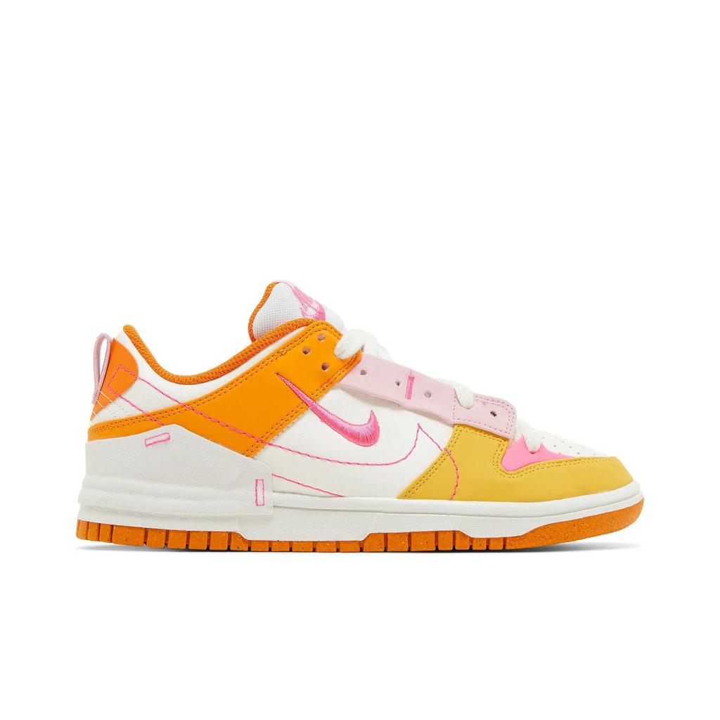 Nike Womens Dunk Disrupt 2 'Sunrise' (women's sizes) Sail / Solar Flare / Medium Soft Pink / Hyper Pink Skate Shoes DX2676 100