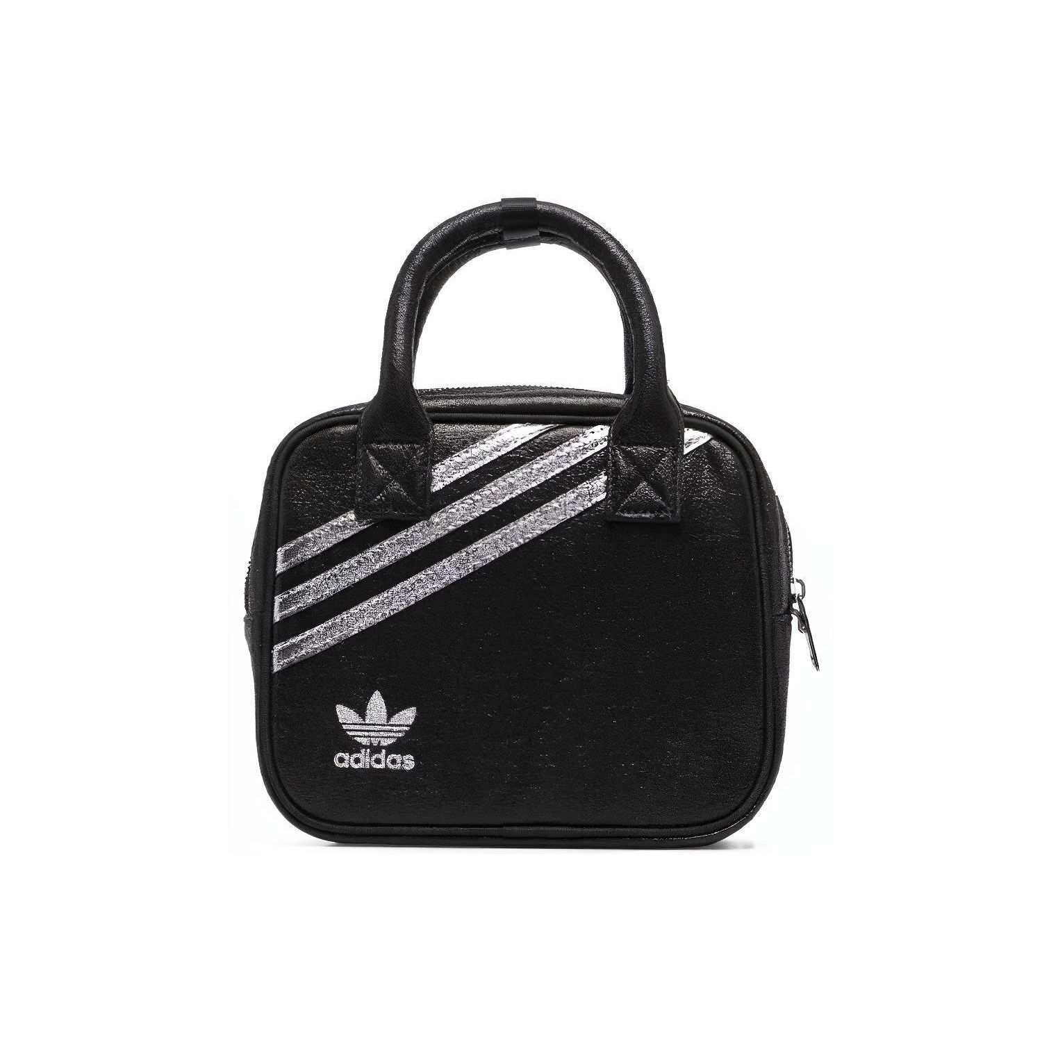 Adidas Originals Classic Three Stripes Personality Trendy Casual Polyester Sports Tote Bag Unisex bags Black GN2139 Black
