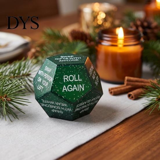 Group Activity Props Santa Swap Gift Exchange Dice, 12-Side Glitter Game Christmas Stocking Stuffers, Ideas Secret Party Favors Dice for Family Party,