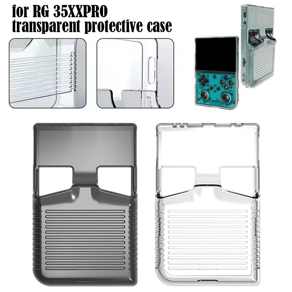 

For ANBERNIC RG 35XXPRO Protective Case Portable Retro Handheld Video Game Console Shockproof Soft TPU Transparent Cover прозорий