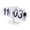 Flip Desk Clock Mechanical Battery Powered 12 Hours Quiet Automatic Page Turning Clock with Extended Rod for Living