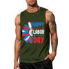 Men's Sleeveless Casual Tank Top with Labor Day Graphic Print Lightweight Summer Muscle Shirt for Outdoor Activities
