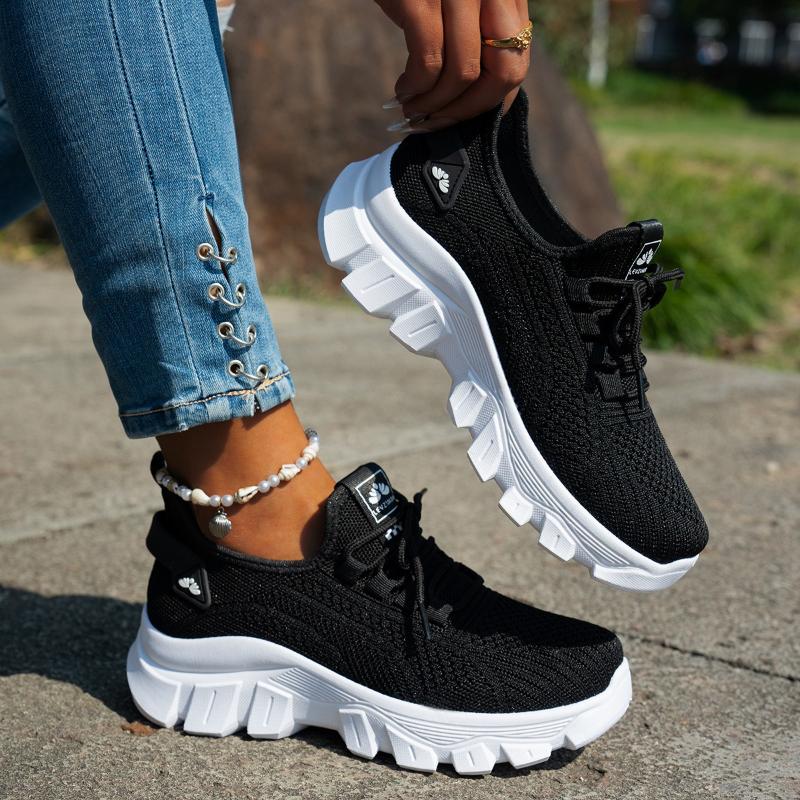 Fashion 2025 New Women's Sneakers Mesh Outdoor Womens Running Shoe Lace Up Breathable Platform Shoes Durable Shoes for Women Plus Size