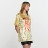 Kimjisu Velvet Print Oversized T-Shirt _ Yellow
