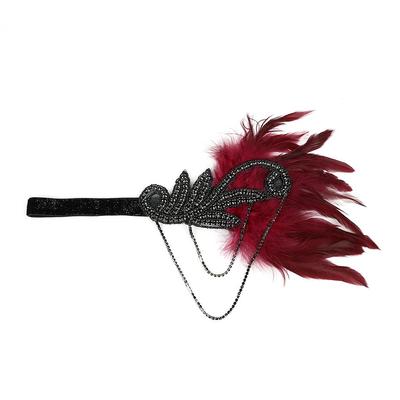 Vintage 1920s Feather Headband Wedding Headpiece Flapper Fancy Dress