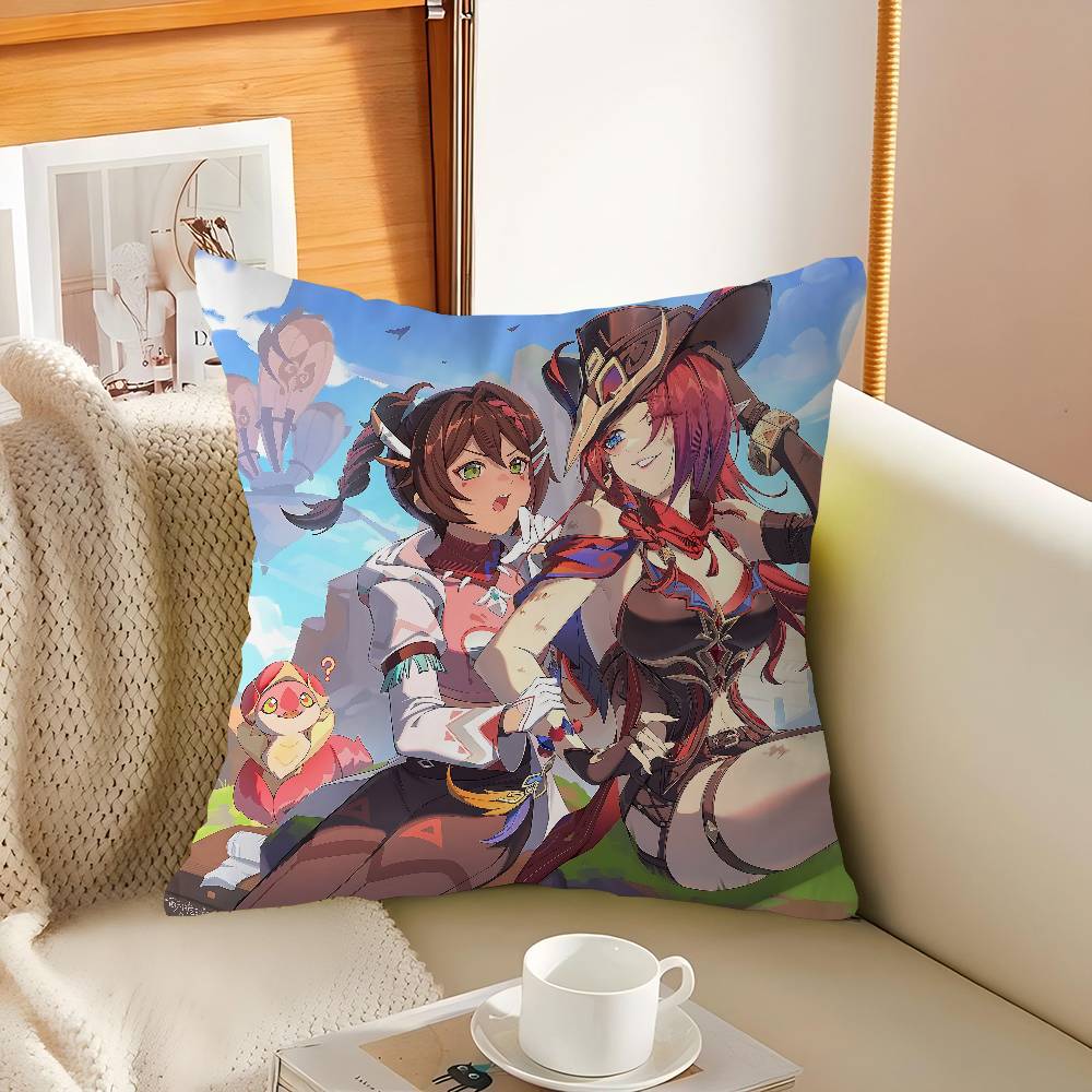 

Chasca Genshin Pillowcase Toon Gift Cushion Cover Bedroom Home Sofa Chair Seat Decor Pillow Case 16x16Inch