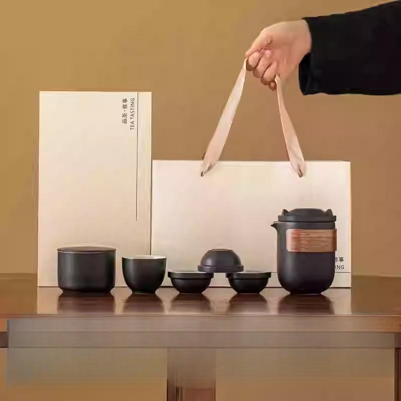 Portable Travel Tea Set Small Set Gift Carry-on Outdoor Tour Kung Fu Brewing Tea Cup Ware Single Camping Fast Guest Cups
