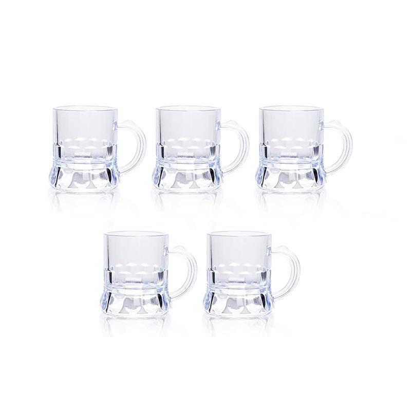 

5/10 шт. 30 мл пивная кружка с маленькой ручкой пластиковый стакан для виски мини для вечеринки кружка стеклянная барная посуда кухня столовая бар домашний сад украшение 5PCS прозрачный