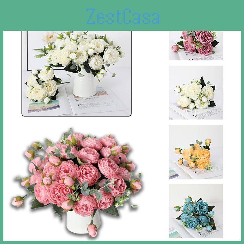 Highquality Artificial Flowers Fake Roses Bunche Bouquet Vibrant No Fading Decorative Arrangement