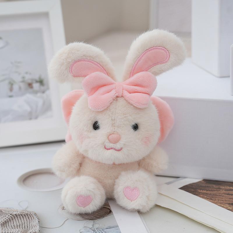 Adorable Plush Animal Keychain Realistic Bunny Doll Cute Bag Charm Stuffed Toy