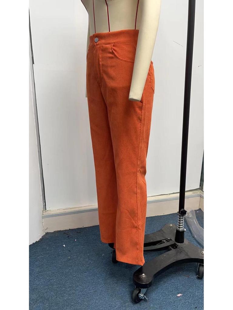 Damen Frühjahr 2023 High Waist Cord Schlaghosen