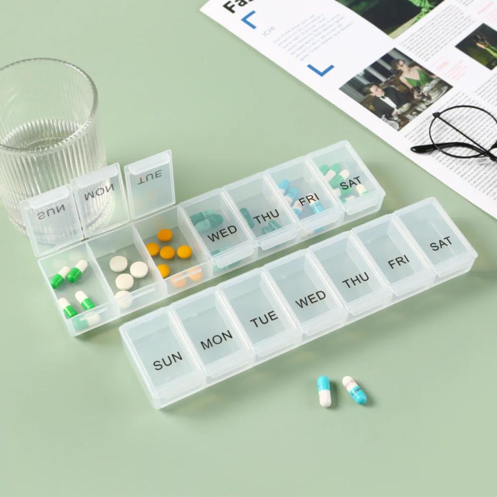 Hot New Weekly Large 7 Day 7 Grids Premuim Pill Case Organizer Box Storage Container for Vitamin Medicine Supplements Fish Oil
