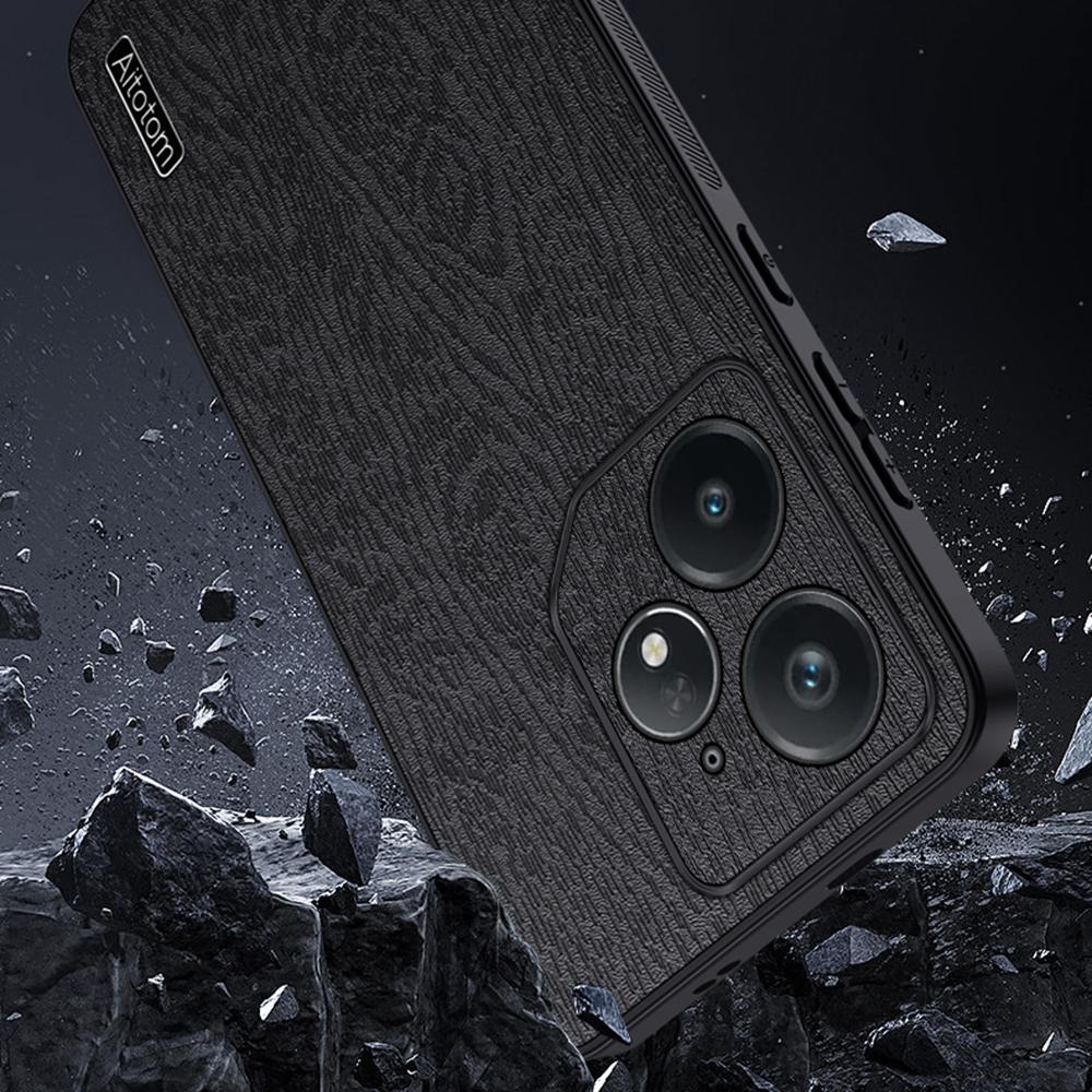 For Realme Neo7 5G Case Wood Texture PU Leather Coated PC TPU Phone Cover