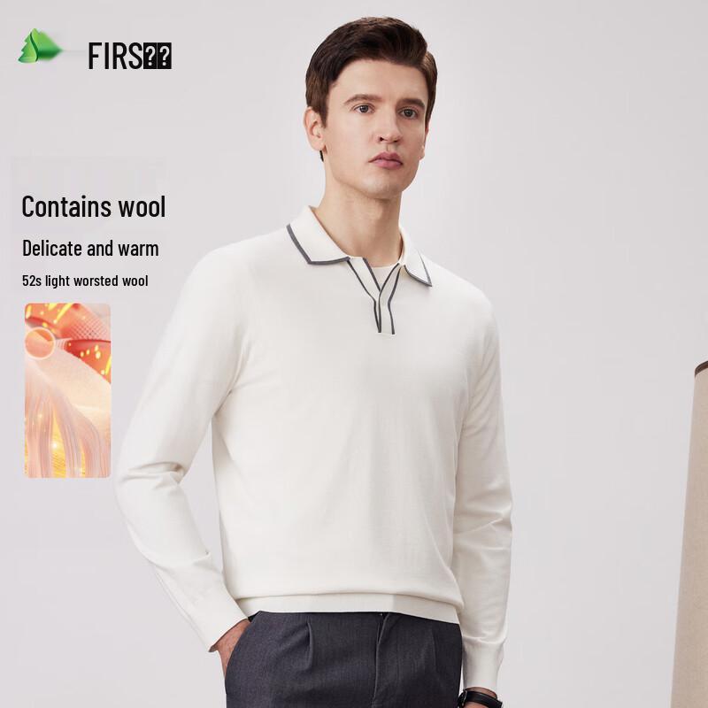 

FIRS Men s Wool Blend Color Block Lapel Sweater 2XL