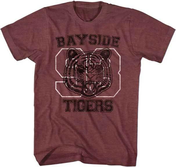 Saved By The Bell TV Show Bayside Tigers 93 Jersey School Logo Men's T Shirt