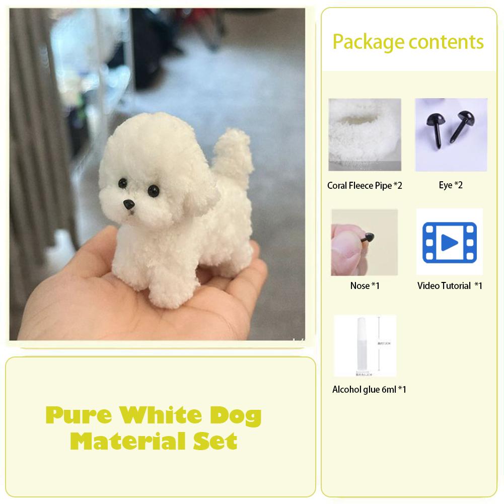 Coral Fleece Material Pipe Chenille Stems Craft Pipe Stems Kit Creative Toys Cute Dog Handmade Material for Kids DIY