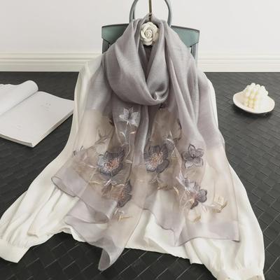 Frühlings- & Herbst-Seidenwoll-Bestickter Schal für Damen