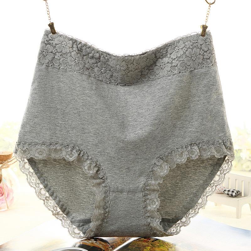 Comfortable High Waist Cotton Women's Underwear With Lace Trim For Perfect Shaping