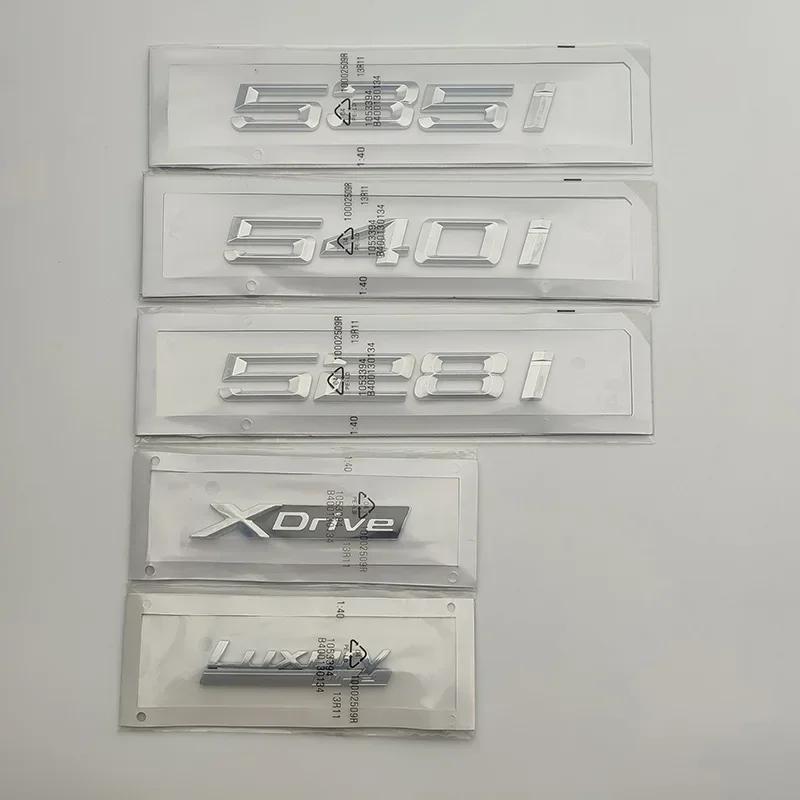3D Chrome Car Trunk Letters 528i 535i 540i Logo Luxury Line Badge Xdrive Emblem Sticker For BMW E60 E34 F10 G30 E39 Accessories Az2
