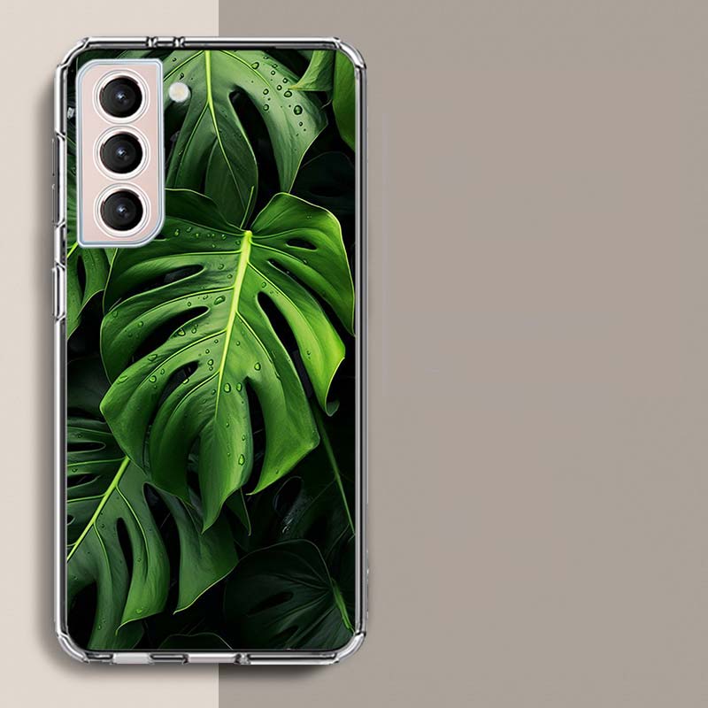 Botanical Background Phone Case For Samsung Galaxy S25 Edge S24 S23 FE S21 S20 S10 Plus S22 S26 Ultra Cover Clear Cases TPU Capa