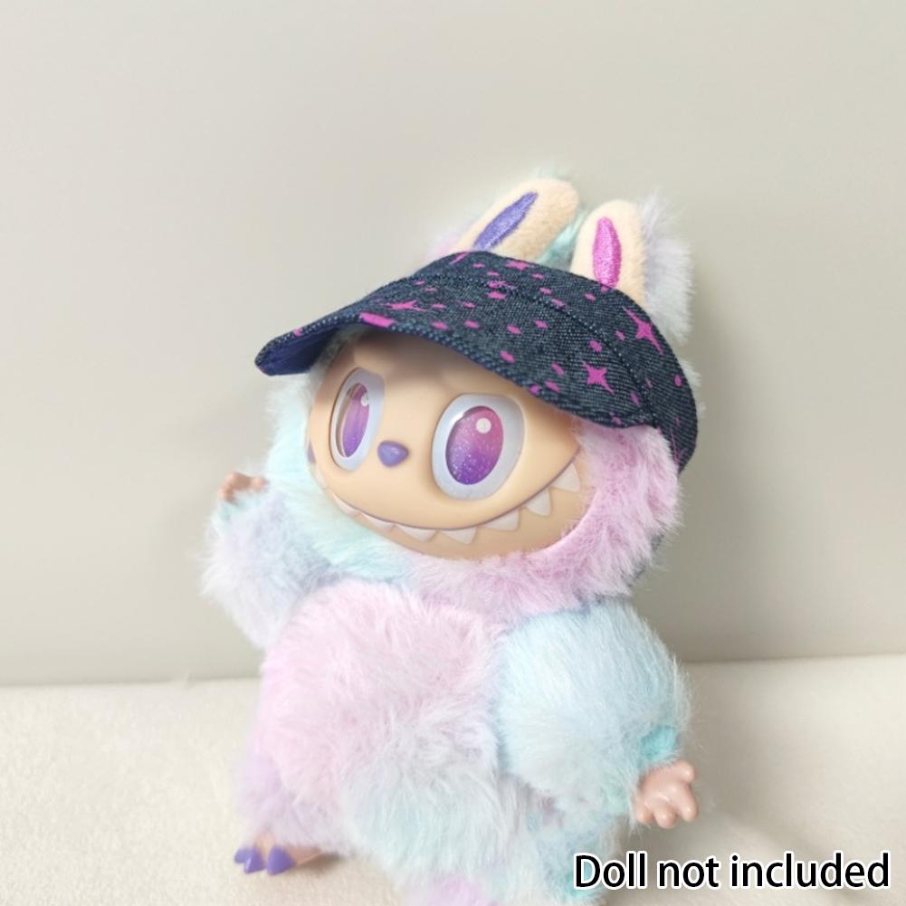 Doll Cap for Dollhouse Miniature 17cm Labubu Color Match Hat Kawaii Cute Doll Accessories Kids Girls Toys