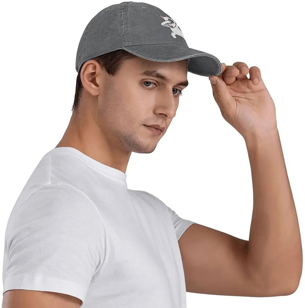 English Bull Terrier Baseball Caps Funny Unisex Soft Casquette Cap Fashion Denim Hat Vintage Adjustable Black