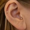 1 Pair Elegant Drop Earrings, Screw Back Flat Cartilage Studs, Vacation Style Tiny Zircon For Women