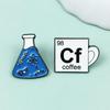 Chemisch Element Broche in Cartoonstijl: Creatieve Beker Badge & Engelse Letter Accessoire voor Rugzak