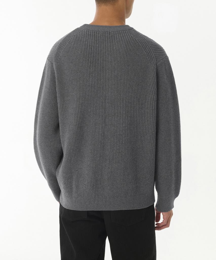 MUSINSA STANDARD Cotton Ribbed Crew Neck Knit [Gray]