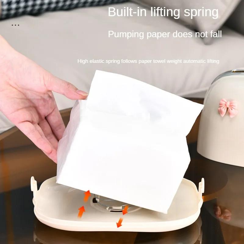 Desktop Paper Box Home Living Room Tissue Box with Handle Spring Light Luxury High Good Looks Tissue Box Applicable To Any Scene