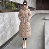 Women's new hooded windproof lightweight thickened fluffy warm cold long section of high-quality fabric casual sports jacket cotton clothing