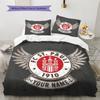 Vlastní jméno FC St. Vzorovaný povlak na peřinu Pauli Sada povlečení Domácí dekorace Dárek (1 * povlak na peřinu + 2 * povlak na polštář bez jádra)