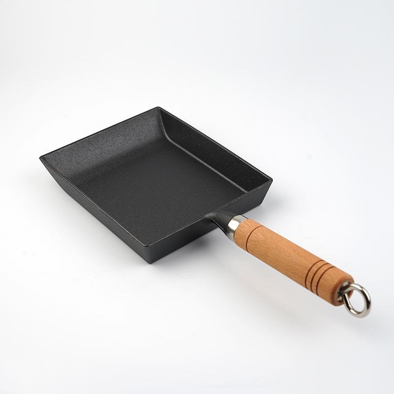 

Квадратная сковорода для тамагояки из непокрытого чугуна - Толстая, антипригарная японская сковорода для жарки омлета