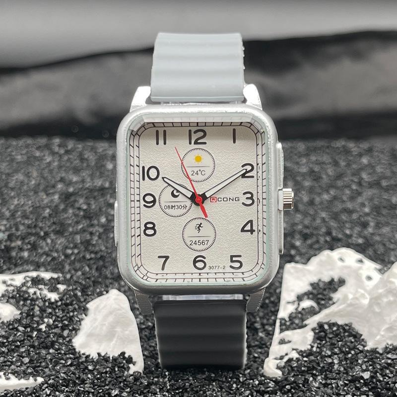 Унисекс часы JYL Колледжный стиль Повседневные Спортивные Силиконовый ремешок Silver йельский синий