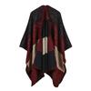 Women's new rhombus-shaped color bar shawl, high-end women's double-sided wear, and travel capes are on sale.